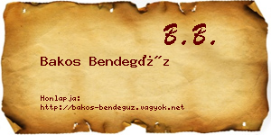 Bakos Bendegúz névjegykártya